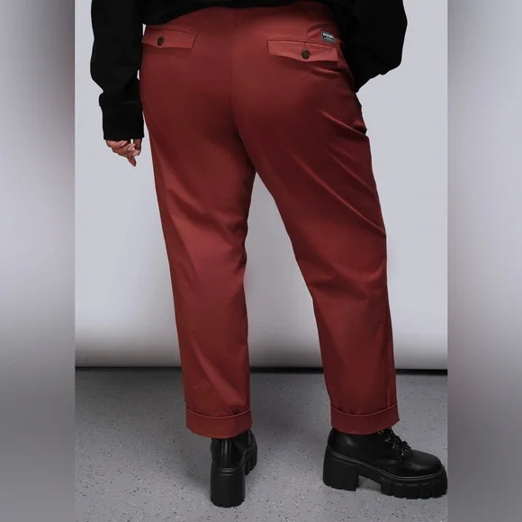 Wildfang The Empower Trouser Pants Women’s Rose Brown Slim Straight - Picture 11 of 12